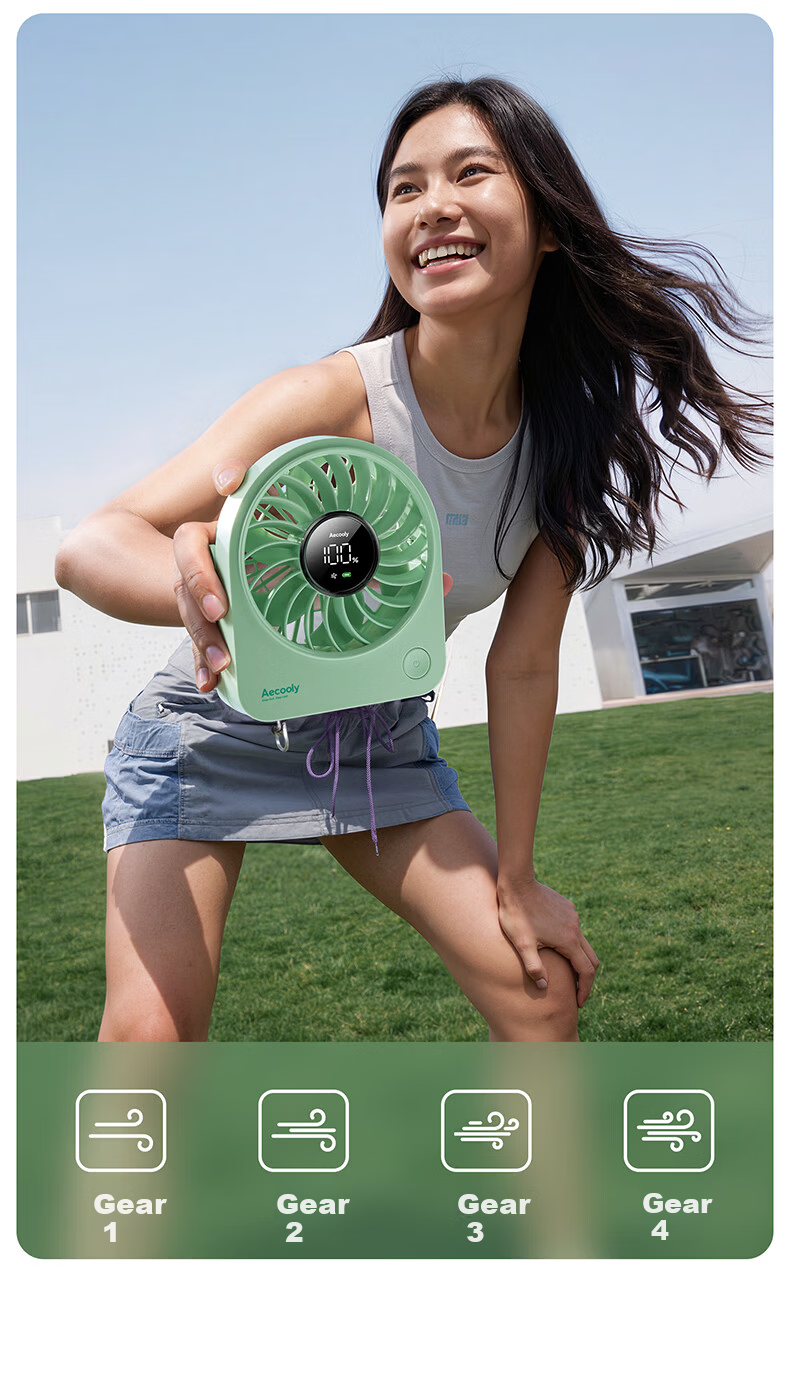 Aecooly Mini Portable USB Rechargeable Quiet Desktop Fan Lightweight Handheld Small Electric Fan for Outdoor Camping Dormitory with 10% Off for Top Streamers 14