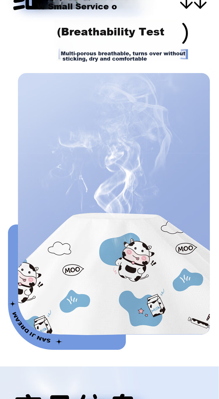 Deanqi Disposable 4-Piece Bedding Set Pillowcase Hotel Travel Duvet Cover Bed Sheet Cow Pattern Individually Packaged 11