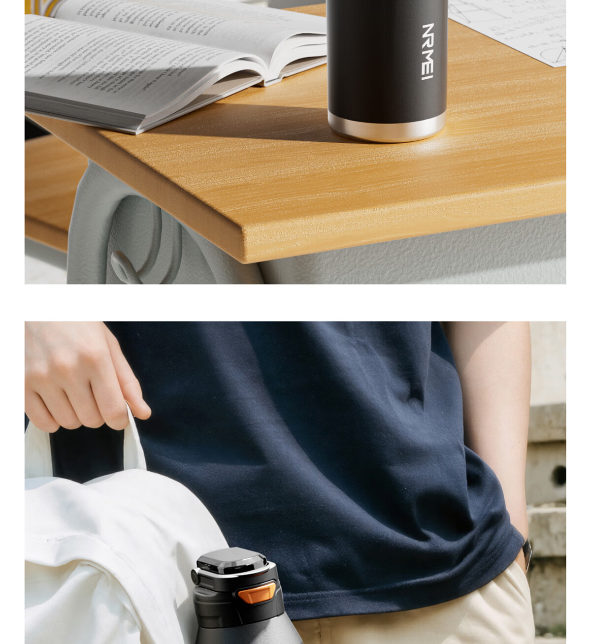 ERM Insulated Large Capacity 316 Stainless Steel Men's Water Bottle Portable High-Value 2026 New Student Straw Cup 26