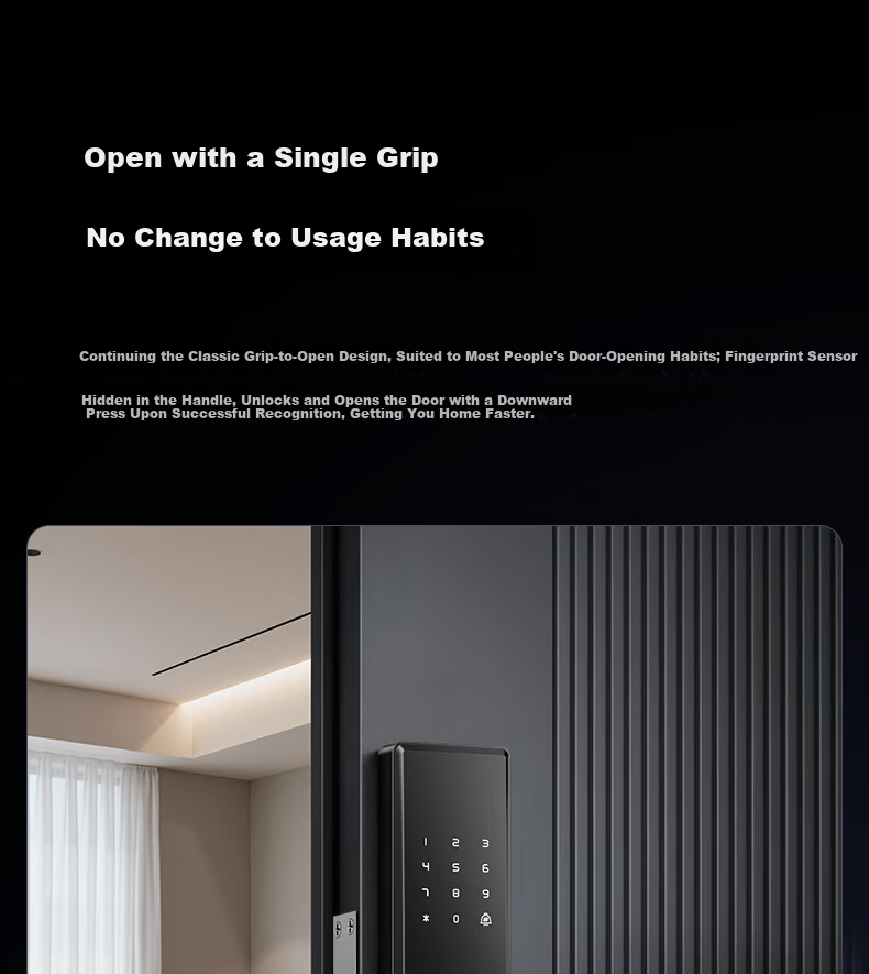Delixi Electric Password Lock Smart Door Lock Home Fingerprint Lock Self-operated Smart Lock Anti-theft Electronic Entry Door Lock with Installation 5