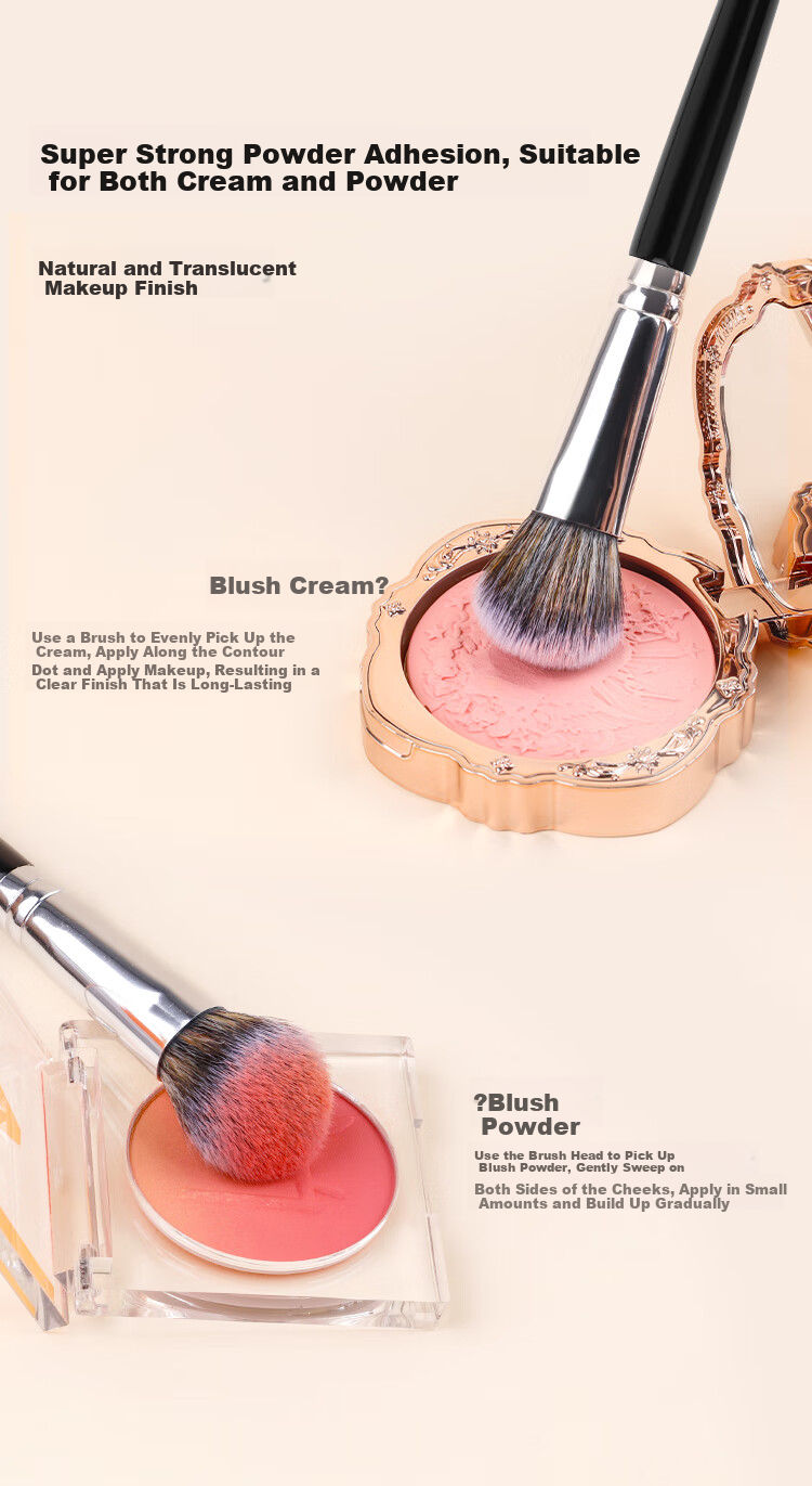 Meifuyu Slope Blush Cream Brush, Highlighter Brush, Contour Brush, Slanted Head Cream-Like Liquid Makeup Brush, Blending And Setting Brush MF8830 5