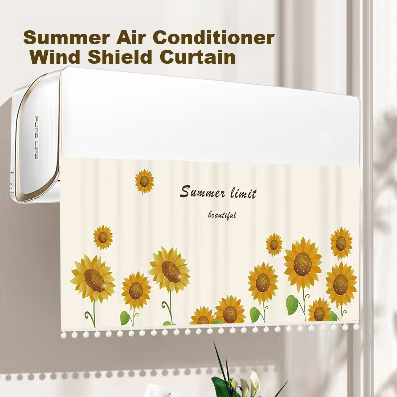 Jingxun Air Conditioner Wind Deflector, Anti-Direct Blowing Shield, Air Conditioner Cover, Dust Cover, Wall-Mounted Universal, No Need to Remove When Operating, Sunflower