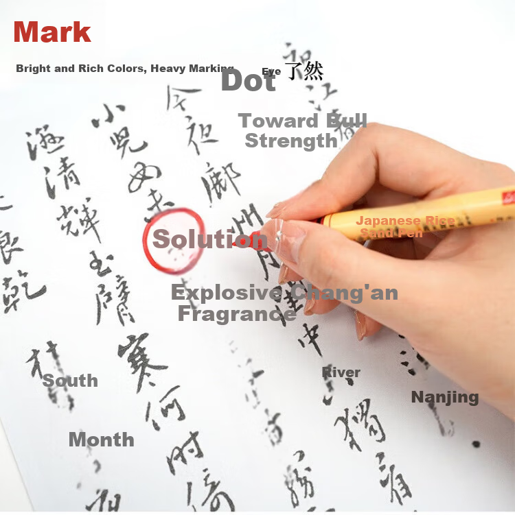 GOTOVAN Cinnabar Brush Yellow Paper Cinnabar Ink Taoist Talisman Paper Yellow Sheet Special Calligraphy Brush Ink Red Ink for Highlighting Soft Hair Brush Sutra Writing Practice Wedding Character Fore 9