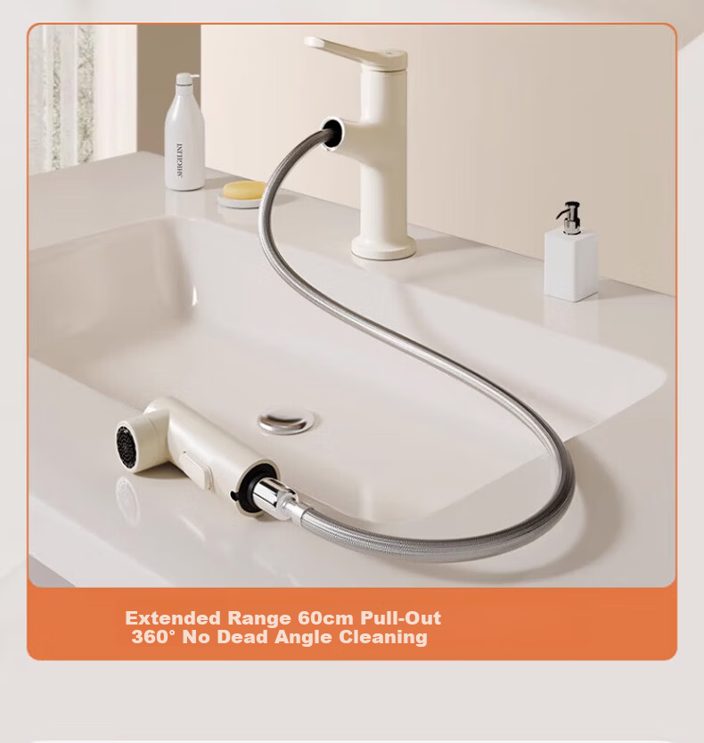 IVORPO German Basin Faucet Pull-Out Hot and Cold Bathroom Sink Tap 6