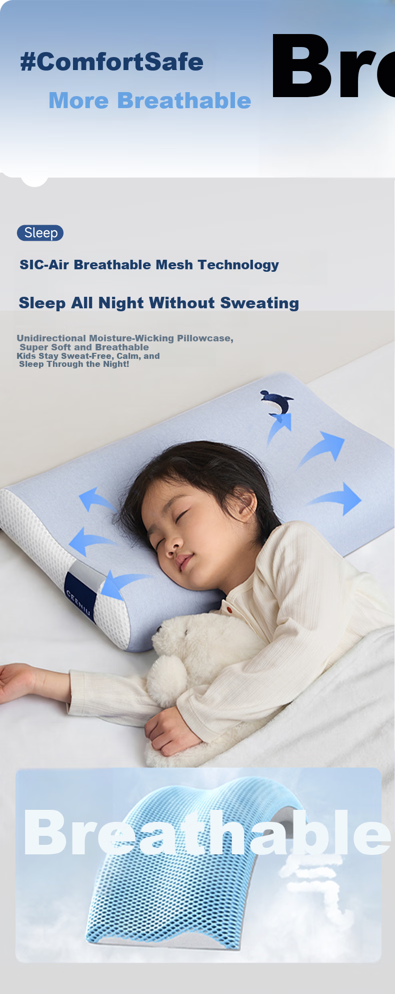 CEENIU Children's Pillow Neck and Spine Support Memory Foam Pillow for Ages 3-12, Trusted by Over 4 Million Moms 21