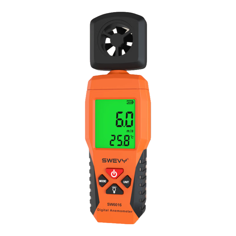 Suwei Anemometer Measures Wind Speed, High-Precision Handheld Air Flow Meter SW6016