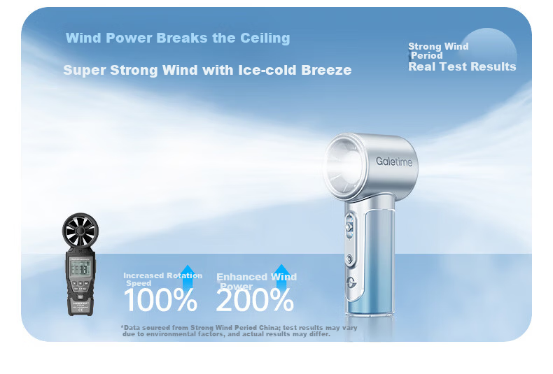 DaFeng Time Innovative Display Endurance Technology High-Speed Handheld Timer Fan Silent Portable Personal Cooling Rechargeable Long-Lasting Mini Powerful Small Electric Fan 7