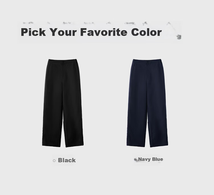 JD Jingzao Tencel Linen Wide-Leg Pants for Women Summer Thin Style Casual Straight Pants Navy Blue 2XL 14