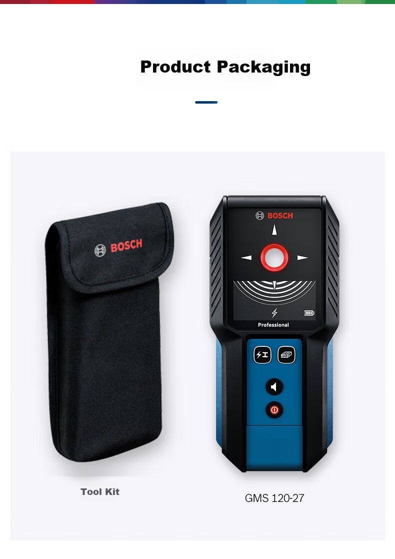 BOSCH GMS 120-27 Multifunction Wall Scanner Detector for Metal and Wood, Waterproof and Dustproof, 120mm 15