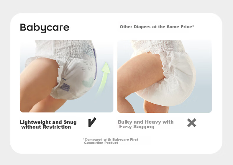 Babycare Airpro L size Mini Pack Pull-Up Diapers L22 (9-14kg) Baby Diapers Summer Ultra-Thin Breathable 17
