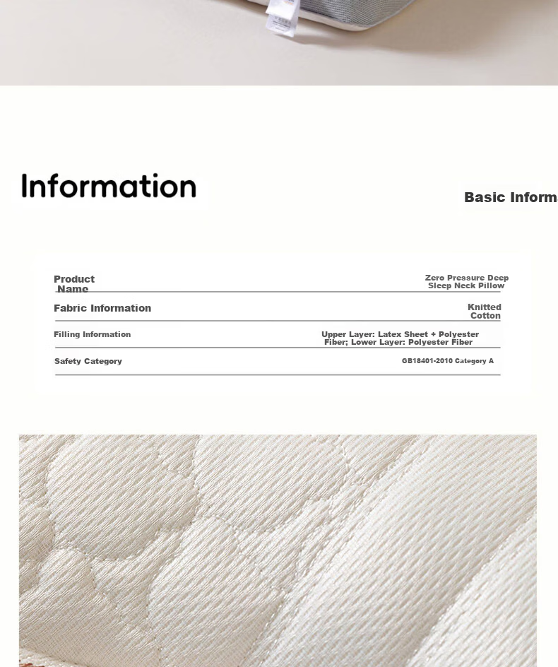 Red Bean Latex Neck Support Pillow for Cervical Spine Deep Sleep 48x74 Low Pillow Single Pack 2