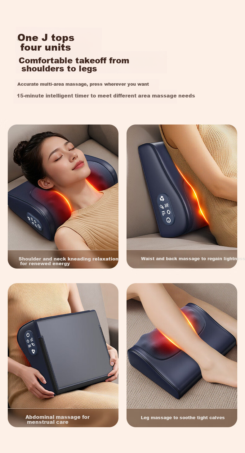 Ai Professor Cervical Massager Waist Massager Massage Pillow Shoulder Neck Waist Back Leg Massage Cushion Full Body Automatic Kneading Heating Practical Birthday Gift for Parents Elderly 7