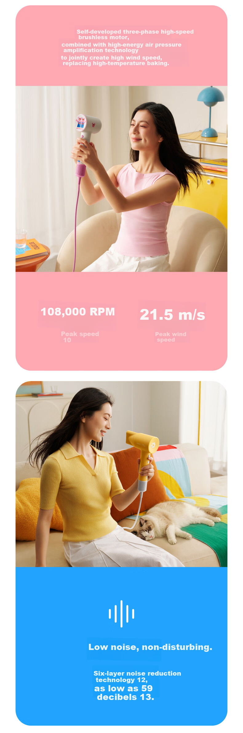 Laifen High-Speed Hair Dryer SE 2 Wiggle Collaboration Edition Fast-Drying Home Hair Dryer Negative Ion Hair Care Blow Dryer Birthday Gift【Price Guarantee 618】 6