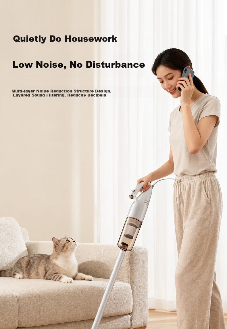 AUX Vacuum Cleaner Home Powerful Suction Pet Hair Small Handheld Wet and Dry 2-in-1 Carpet Low Noise Dust Remover AXC-327A Deluxe Edition 4