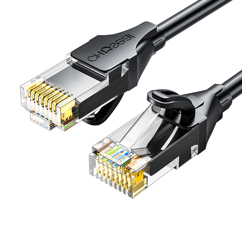 CHOOSEAL CAT6A Gigabit Pure Copper Ethernet Cable, Category 6A Patch Cord, Home Computer Network Broadband Engineering Jumper Cable, Compatible with Gigabit 8-Core Twisted Pair 2.5G Connection Cable, 1 Meter QS5073A