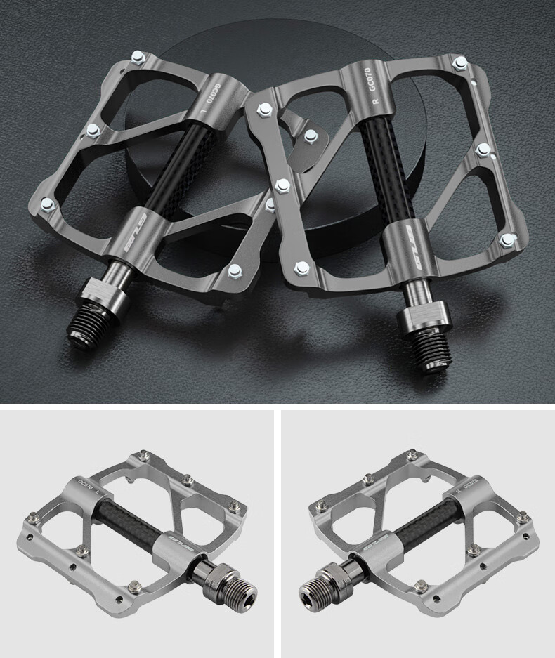GUB Pedals, Three-Piece Aluminum Alloy Foot Pedals, Carbon Fiber Bearings, Non-Slip GC070 10