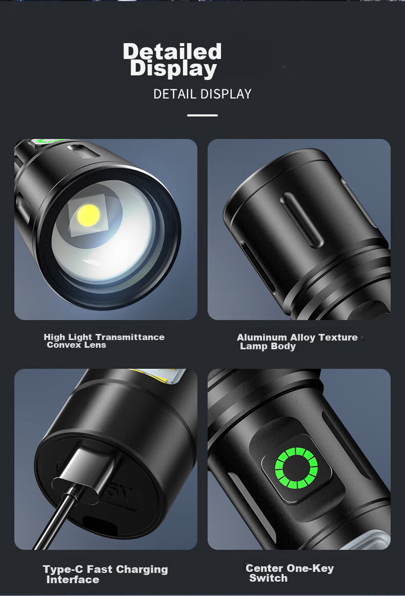 SHENYU Flashlight with High Brightness, Zoomable Lens, Long-Range Beam, Long Battery Life, Outdoor Survival Lighting, Emergency Power Outage Light, Sky-Piercing Beam, 100000 Lumens 14