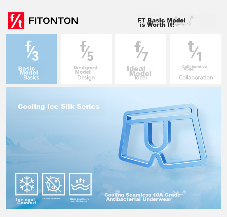 FitonTon 6-Pack Men's Ice Silk Underwear Summer Seamless Antibacterial Plus Size Breathable Sweat-Absorbing Boxer Briefs 1