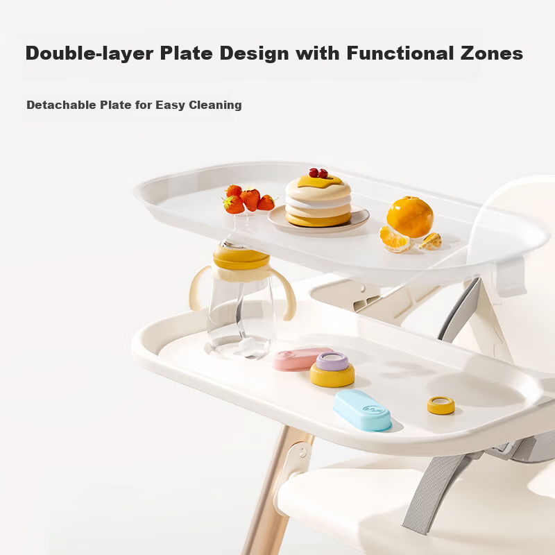 Ipoosi Baby Portable High Chair Children's Dining Chair Multifunctional Foldable Infant Feeding Chair for 0-6 Years Old