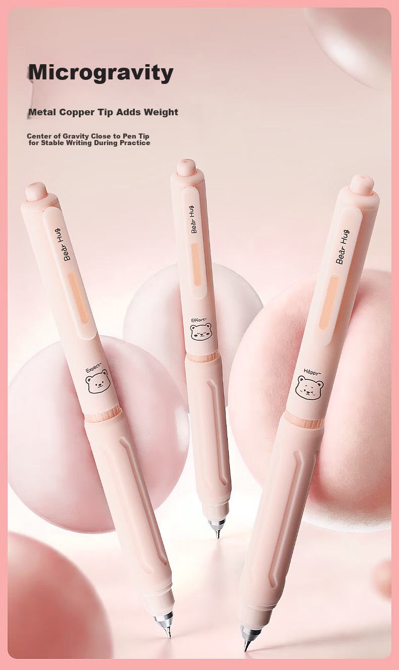 Kabaxiong Soft Rubber Sleeve, British Style High-Quality Pen for Primary And Secondary School Students' Practice, Smooth Gel Ink Pen CS Black Double Ball Tip Comfortable Skin-Friendly Ballet Story 3