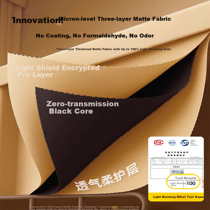 YANYANGTIAN Student Dormitory 100% Blackout Integrated Bed Curtain Mosquito Net for 0.9m Bed [Suitable for Bunk Beds]