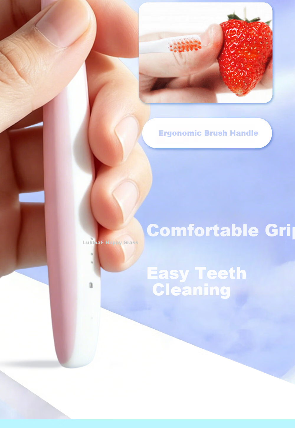 Lukleaf Ultra Soft Bristle Care Toothbrush for Men and Women, Fresh Type, 2-Pack, Color Random 5