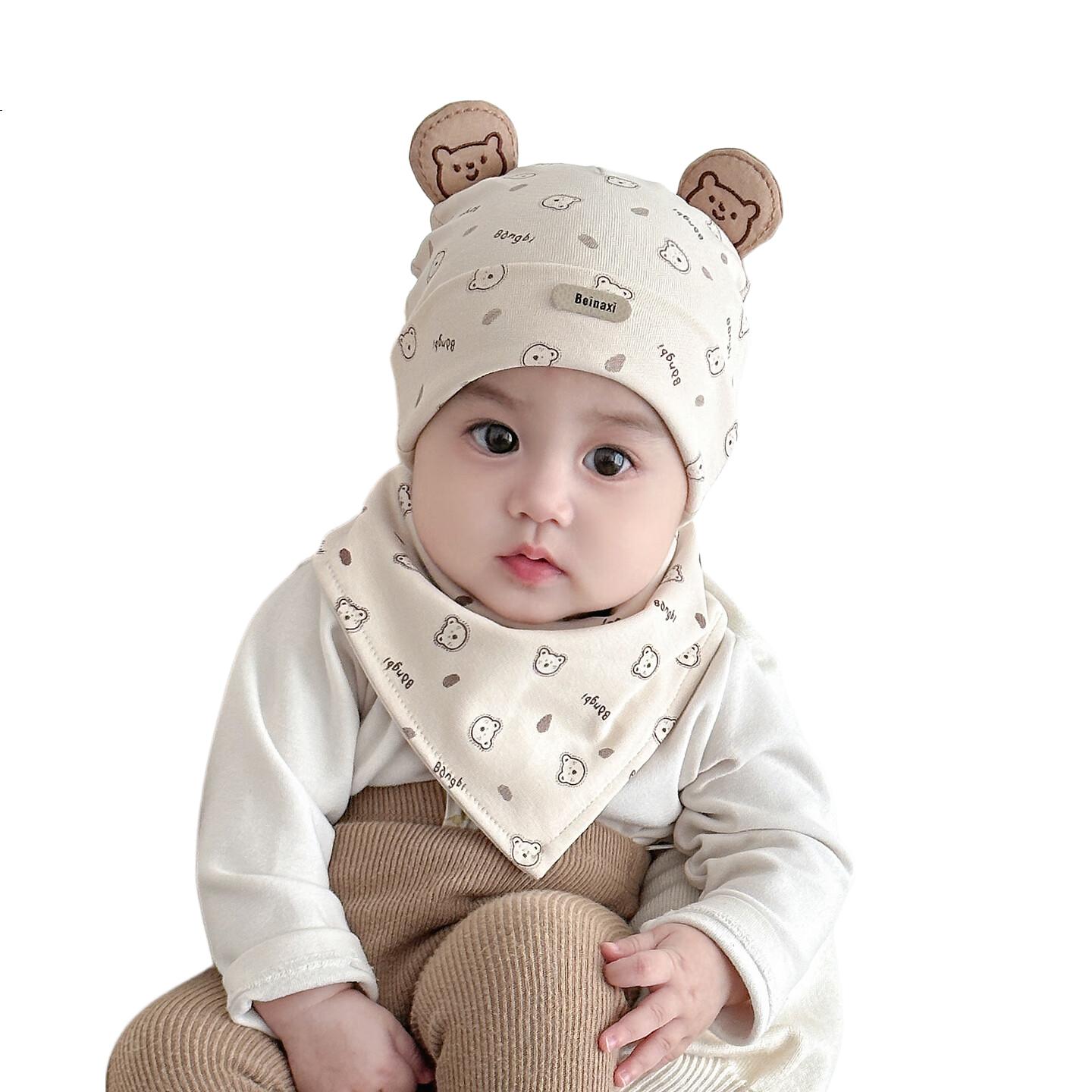 Benaxi Baby Hat Spring and Autumn Thin Newborn Soft Spot Cap Winter Ear Protection Pullover Cap Fetal Hat for Boys