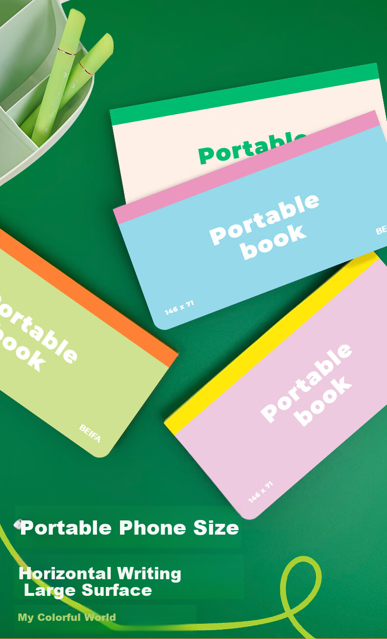 BEIFA Pocket Notebook Mini Portable Pocket Diary Small Diary Word Book Planner Avocado Green - Lined [Back to School Essential] 1