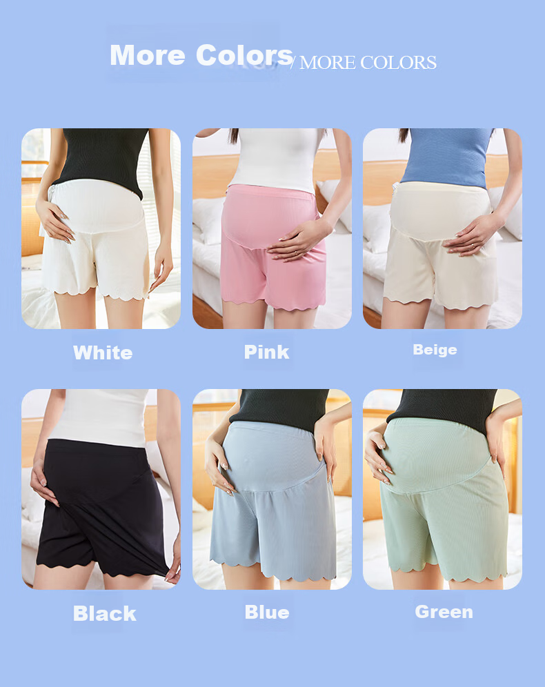 JOYNCLEON Maternity Safety Shorts Summer Thin Ice Silk Anti-Exposure Underwear Leggings Skin+Black XL Jyk176502 14