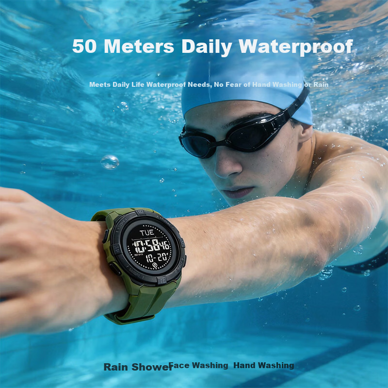 SKMEI Military Waterproof Alarm Clock Luminous Compass Outdoor Sports Digital Watch 2564