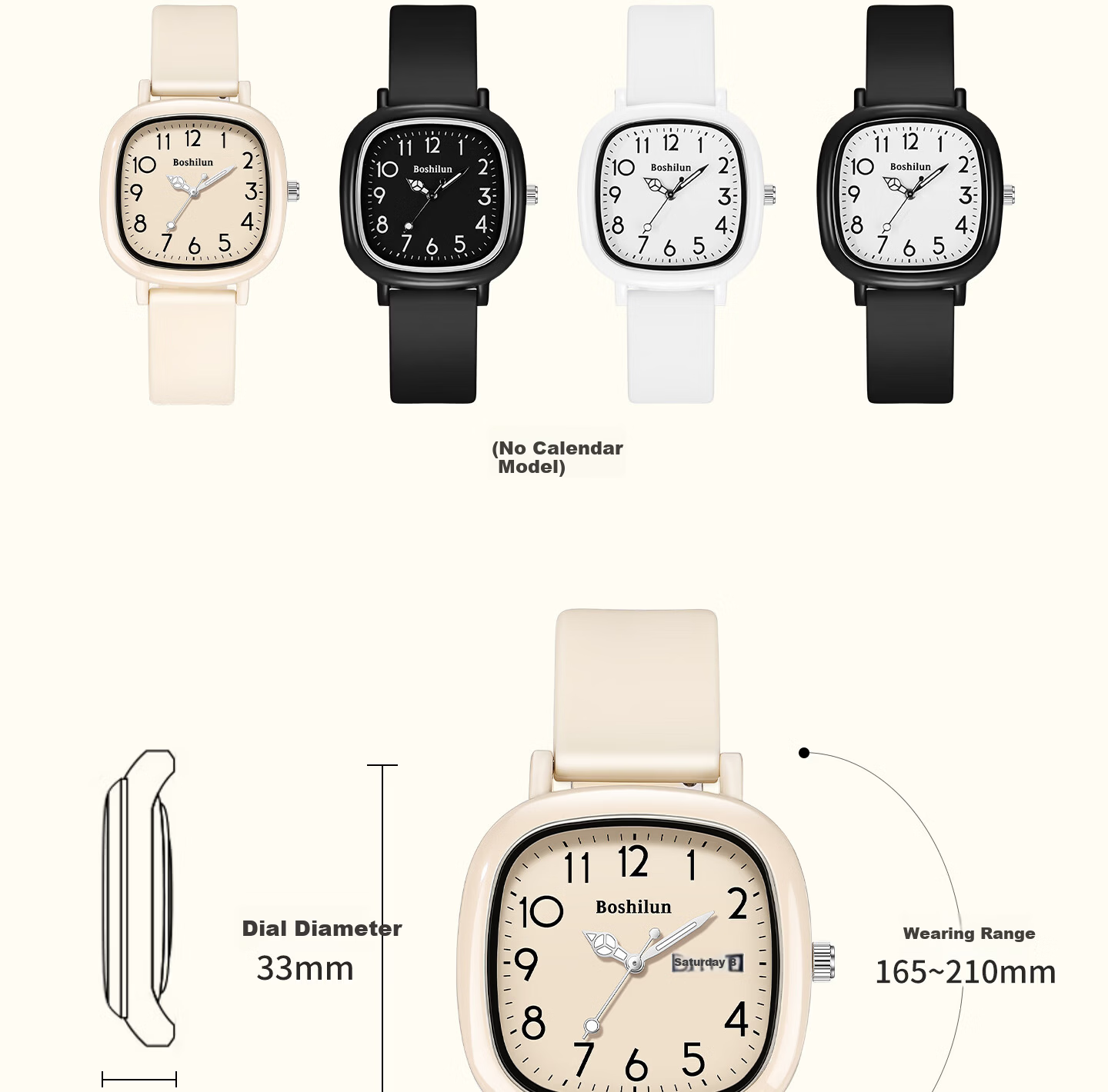 Bausch & Lomb Silent Quartz Exam Watch for Female Middle and High School Students, Time-Only, Gift for Girls 24