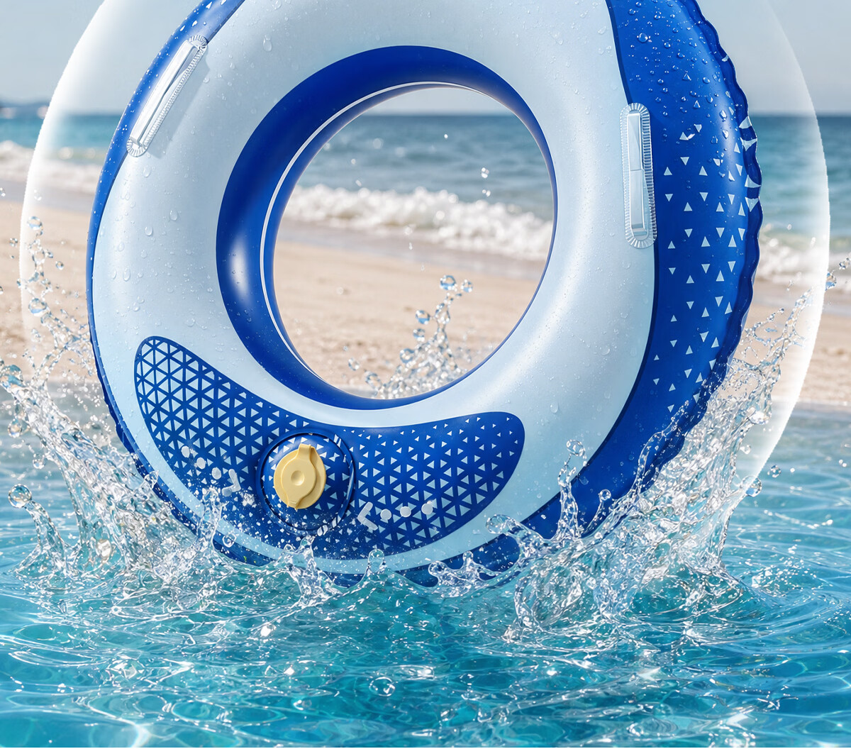 361° Adult Swimming Ring Safety Anti-Tip Pressurized Inflatable Thickened Underarm Float Portable Swimming Gear for Men 16