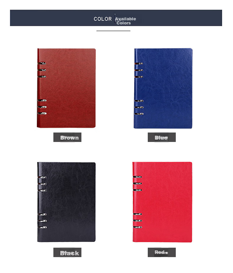 Chaoyou [Best Seller] A5 Business Loose-Leaf Notebook Simple Detachable 6-Hole Refill Office Meeting Notes A5 Black 001 4