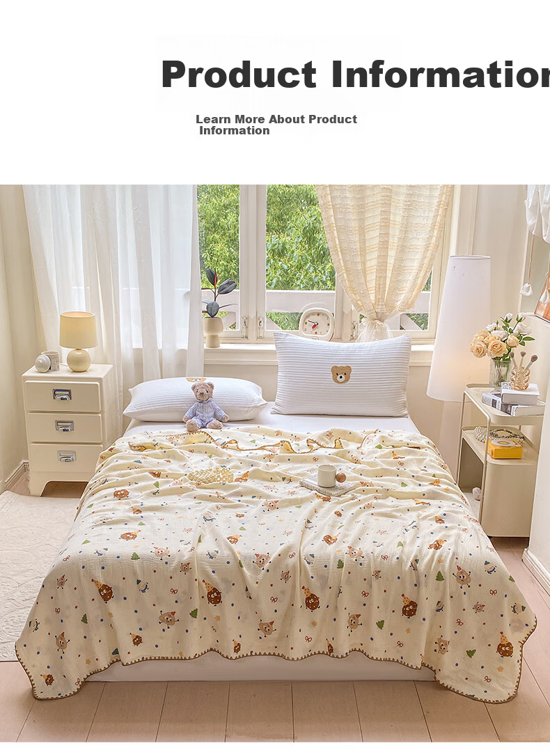 MUJI A-Class Baby Grade 100% Cotton Four-Layer Gauze Blanket Sofa Knitted Throw Nap Blanket Cover Blanket 150*210cm 12