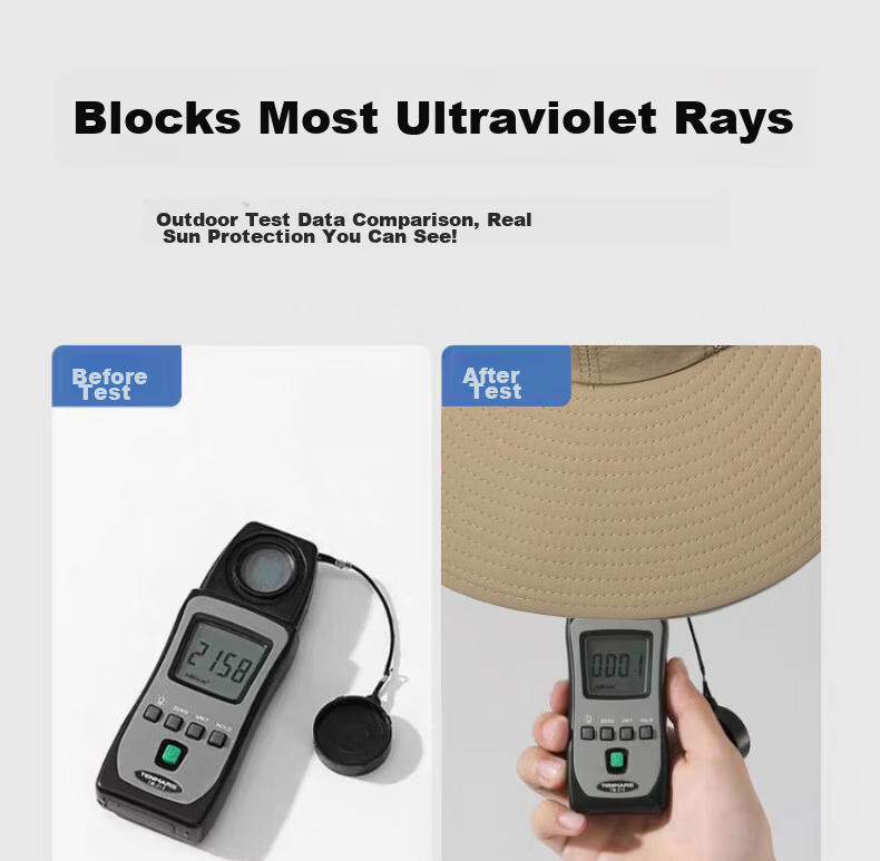 TUCANO Men's Summer Sun Protection Hat Outdoor Fishing UV Protection Sun Hat Neck Guard Large Brim Bucket Hat 11