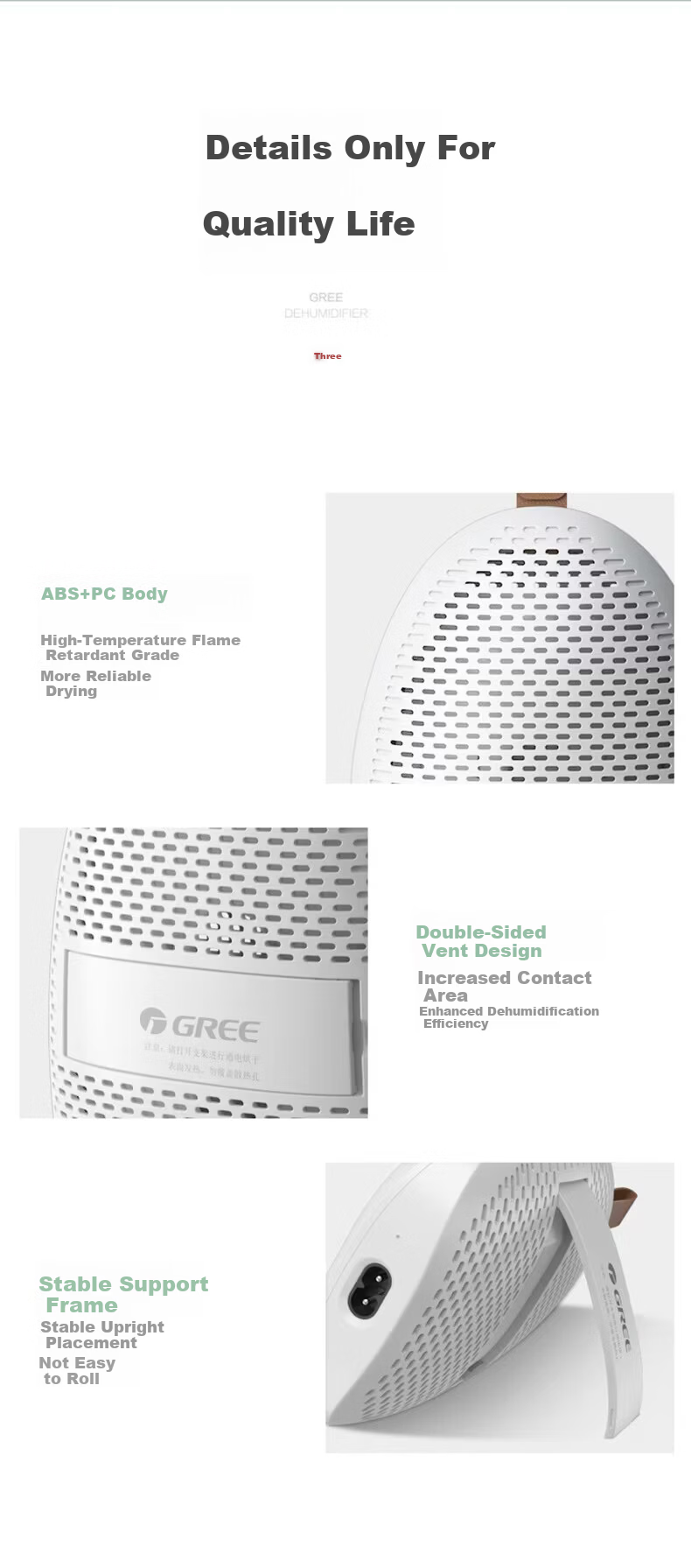 Gree Electronic Dehumidifier Drying Box Double-Sided Moisture Absorption Portable Mini Reusable for Camera Lens Instruments Figurines Stamps Antiques Wardrobe Clothes Dryer GCSP-3001a Cardamom Green 5