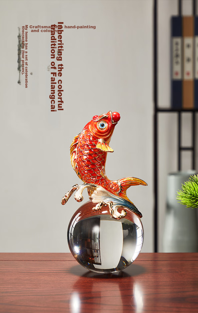 Nuoshiman Lucky Koi Fish Ornament for Business Opening, Housewarming, Moving Gift, Living Room And Office Decoration, New Year Present 3