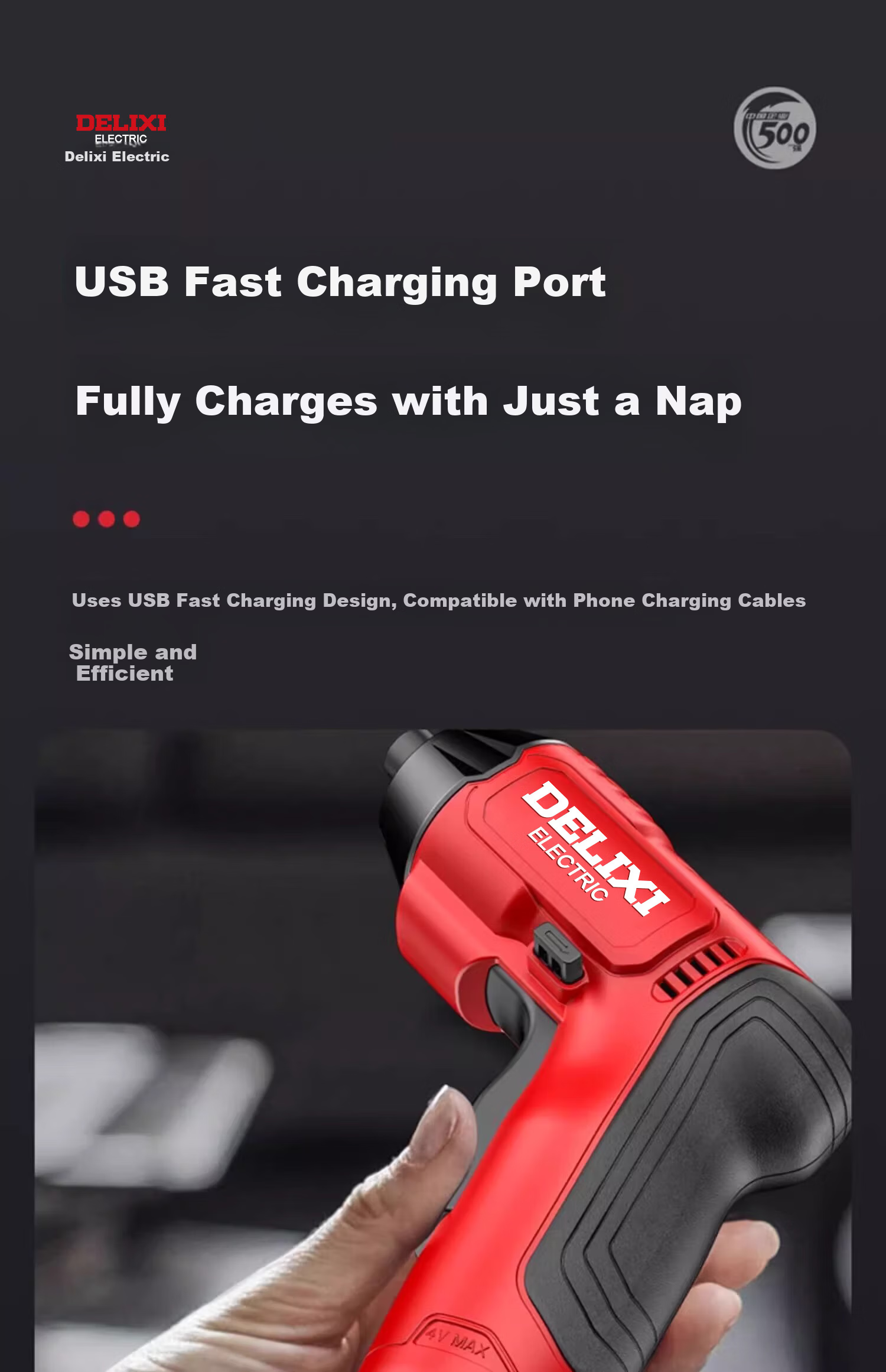 DELIXI ELECTRIC Cordless Electric Screwdriver Small Household Set Strong Magnetic Multi-Function Electric Screwdriver 22