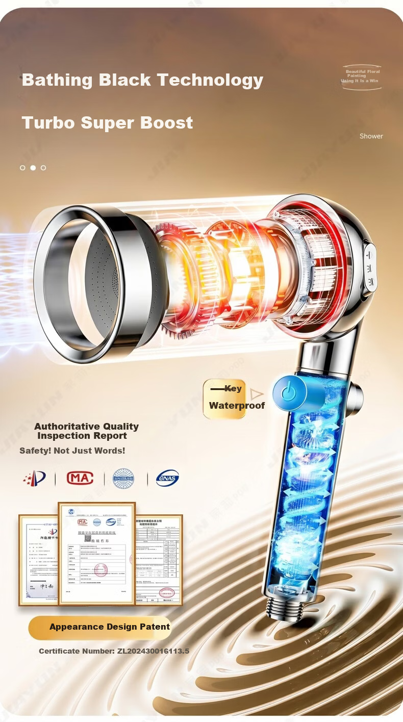 Jiayun High-Pressure Filtered Shower Head Powerful Multi-Function Handheld Shower Sprayer with Full Water Flow for Home Use 4
