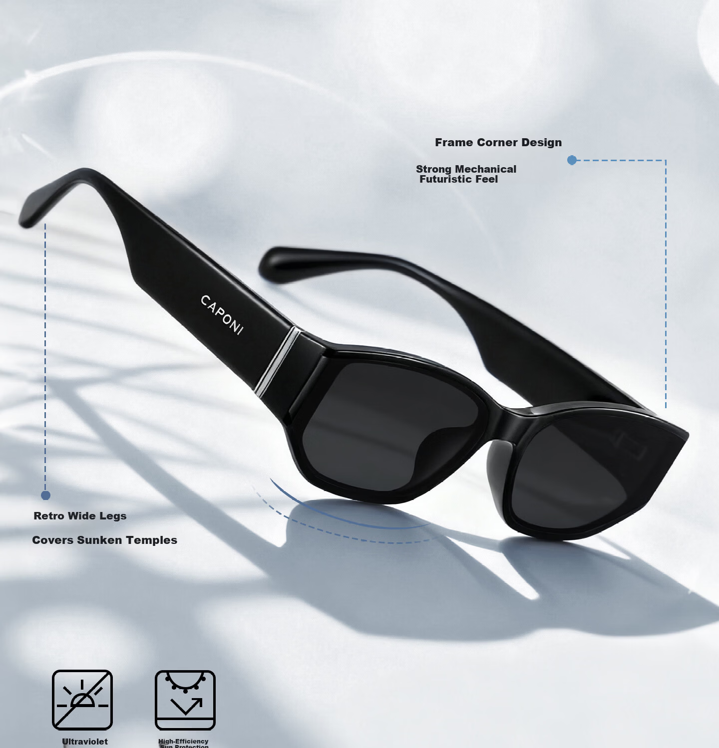 CAPONI Cat Eye Sunglasses for Women 2026 New UV400 Vintage Driving Sun Glasses UV Protection 19