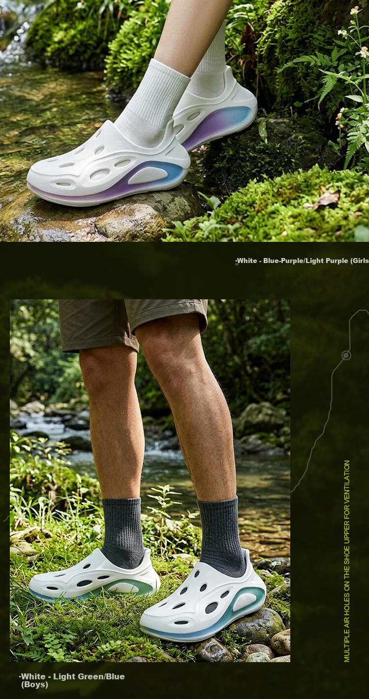 Jingzhenlianggong Hollow Out Sandals Senma Style Outdoor Non-Slip Water Shoes White Size 44-45 10