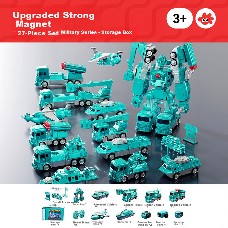 Floating Magnetic Transforming Robot Children's Educational Toy Magnetic Building Blocks Military Series Children's Day Gift