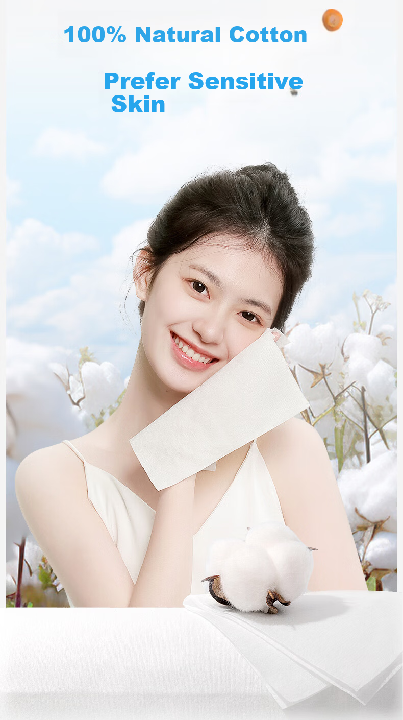 ITO 100% Cotton Facial Wipes 30 Sheets Pack Pure Cotton Soft Disposable Face Cleansing Towels 5