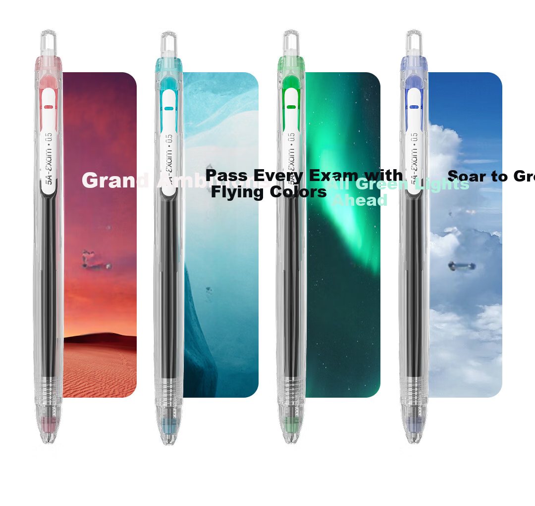 Dianshi 5A Retractable 0.5mm Black Carbon Neutral Pen Bullet Tip Double Ball Quick-Dry Smooth Student Exam Pen Transparent Barrel 12-Pack Back to School 20