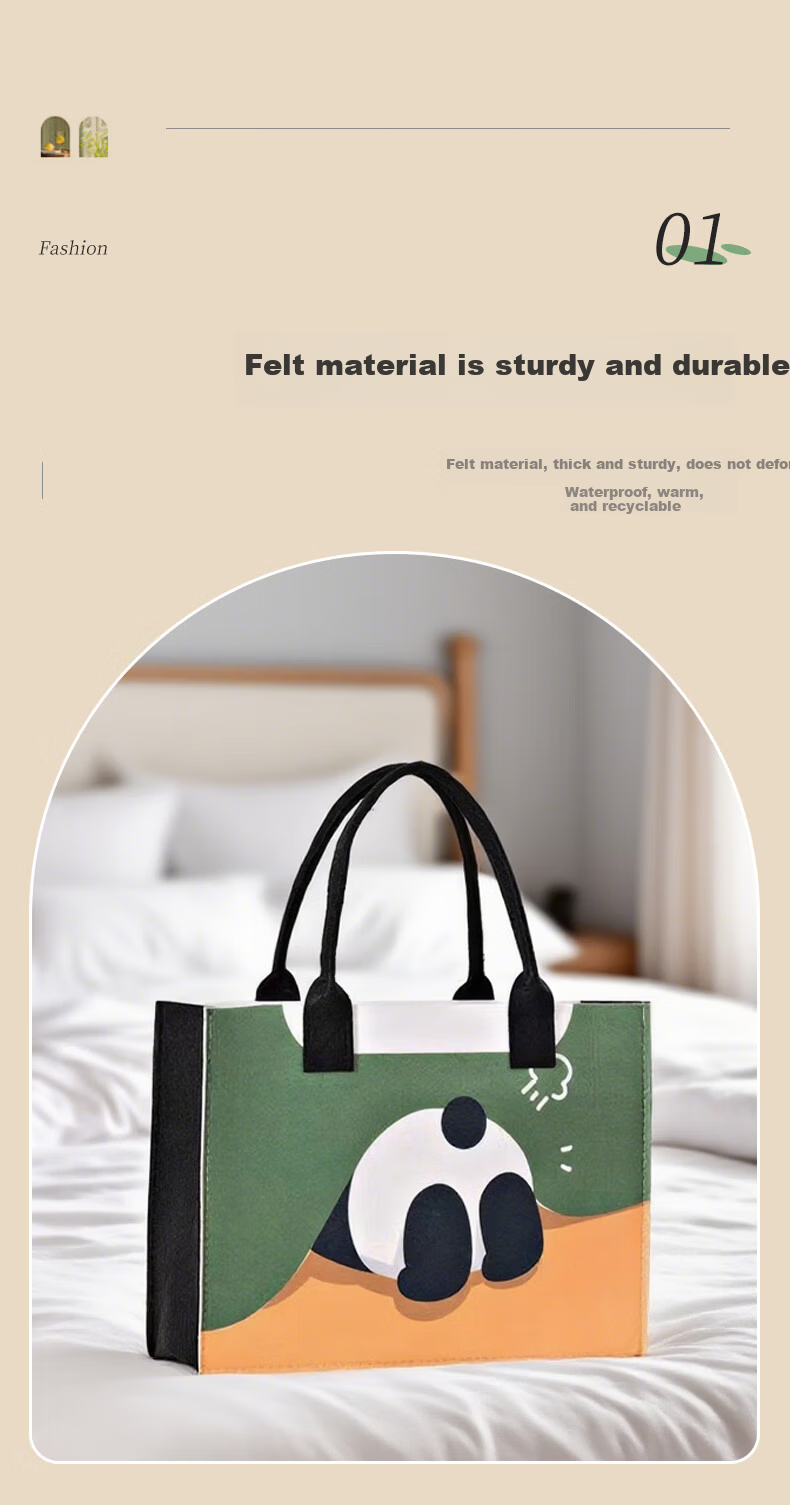 40,000 Kilometers Canvas Tote Bag Large Capacity Felt Handbag Printed Storage Felt Tote Graffiti 4