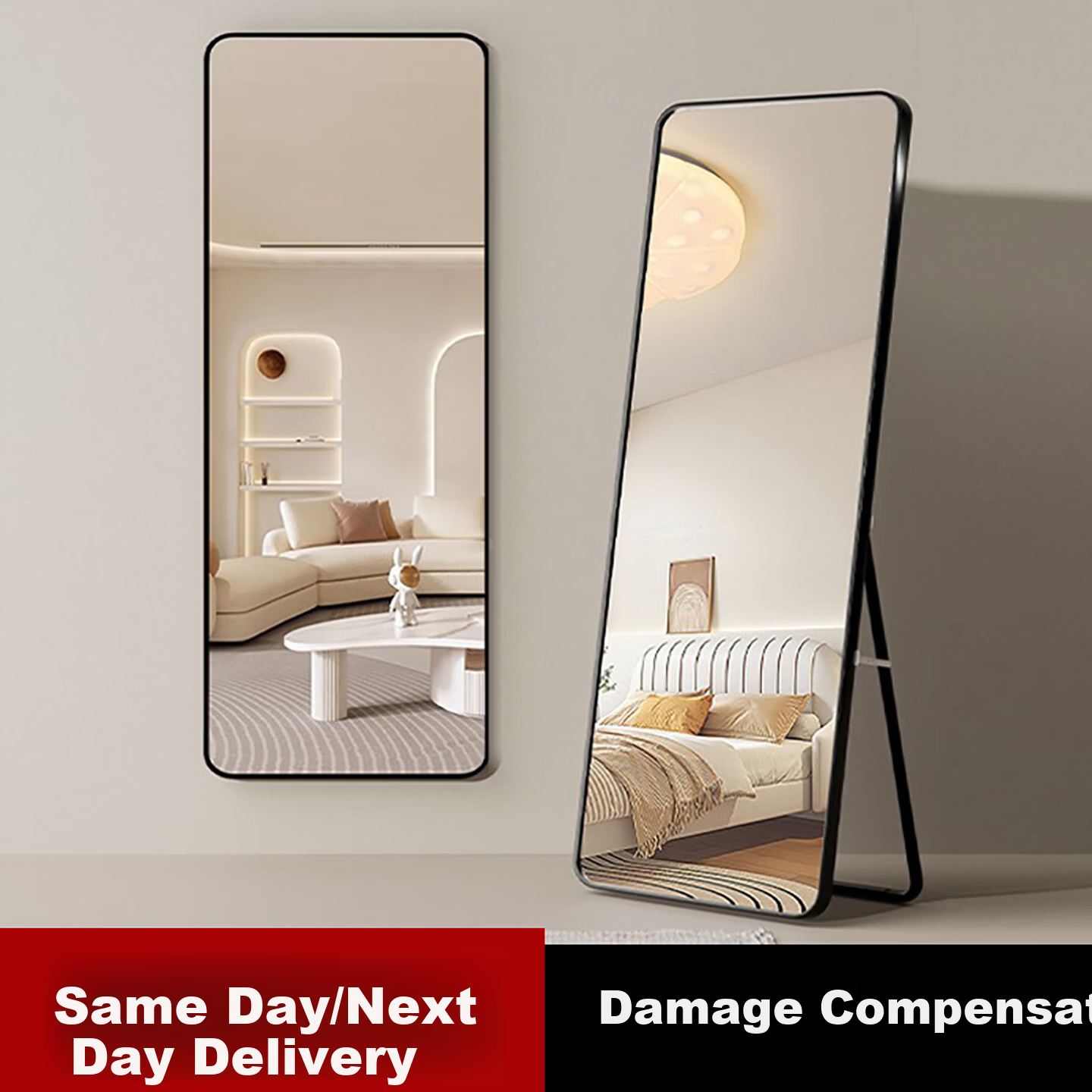 Menghuating Full-Length Dressing Mirror Floor Mirror Home Simple Wall-Mounted Wall Sticker Popular Girls Bedroom Makeup Hanging Fitting Mirror