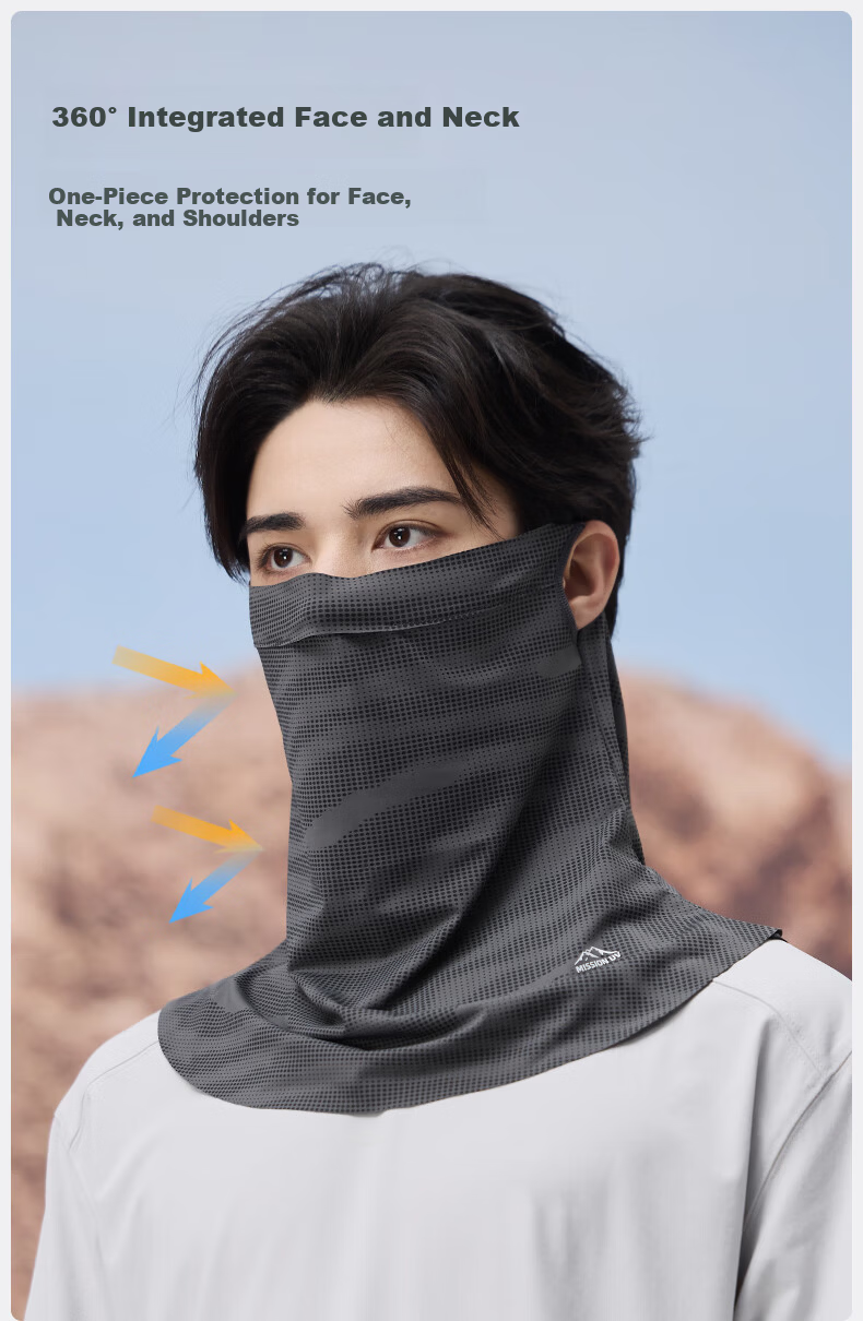 MISSION UV Ice Silk Sunscreen Face Mask Men's Cycling Summer UV Protection Neck Cover Full Face Breathable Sun Protection Mask 4