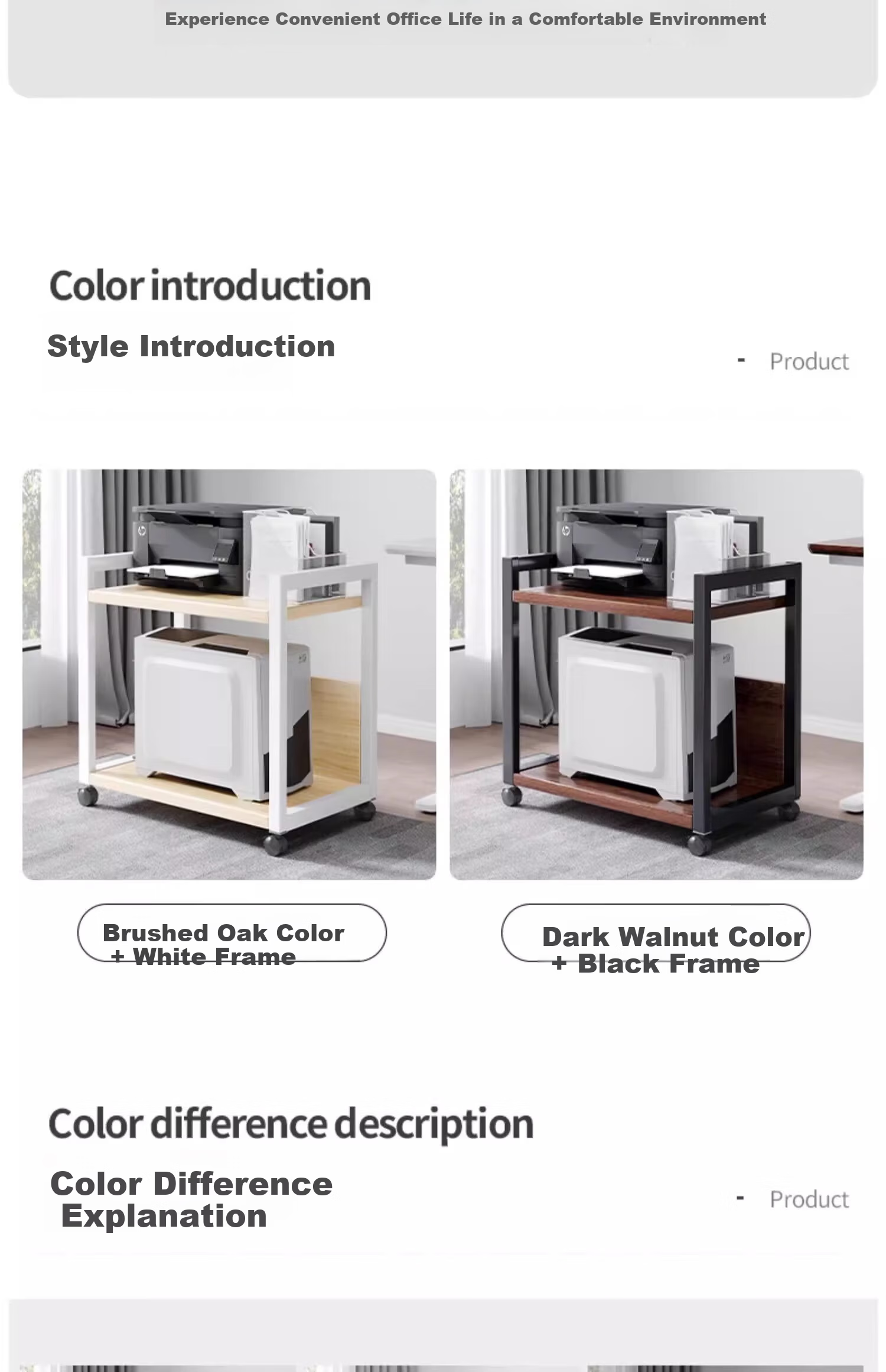 OLENOUFENG Storage Rack Printer Stand Floor Storage Rack Simple Host Bracket Multi-layer Shelving Mobile Shelf 12