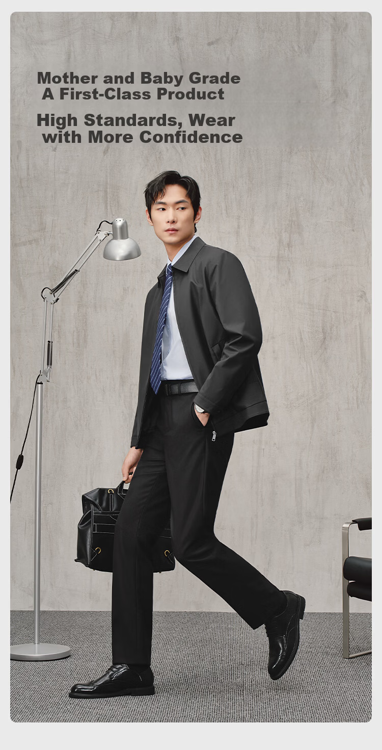 JD Jingzao Cool Wool Tencel Men's Casual Pants Summer Wrinkle-Free Straight Business New Black 34 8