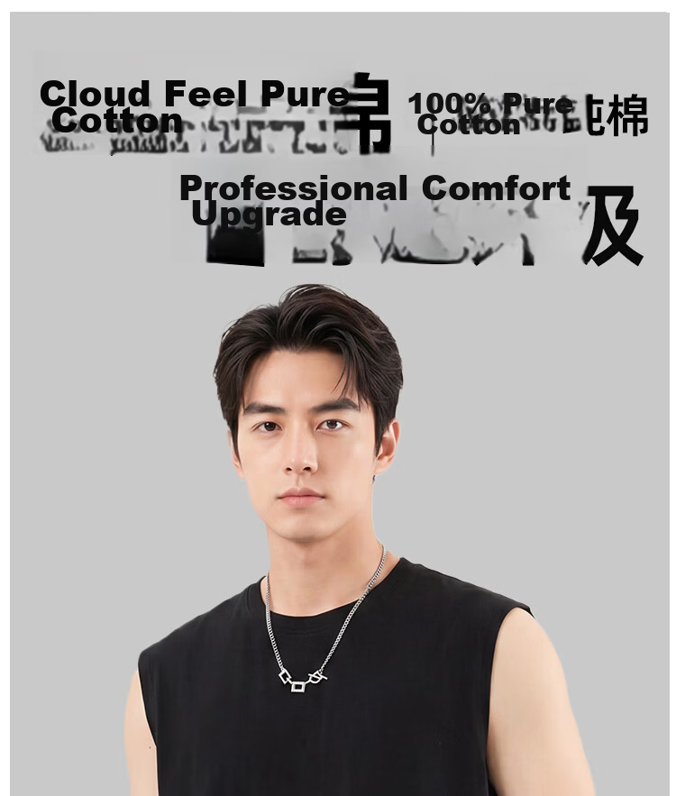Urban Beauty Men's Pure Cotton Vest Summer Full Cotton Seamless Sports Fitness Sleeveless Loose T-Shirt Plus Size Top 1